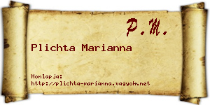 Plichta Marianna névjegykártya